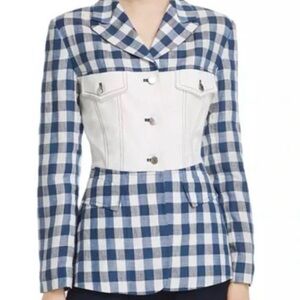 SJYP Steve J & Yoni P Linen Button Up Bustier Blazer Top M (17”ptp)